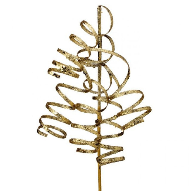 26" Glitter Curly Q Spray | Gold Green Red Silver