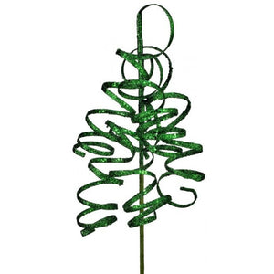 26" Glitter Curly Q Spray | Gold Green Red Silver