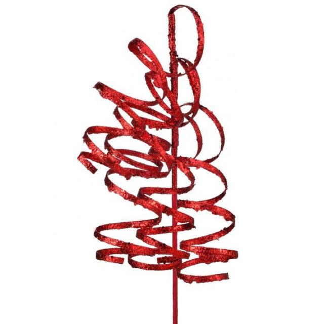 26" Glitter Curly Q Spray | Gold Green Red Silver