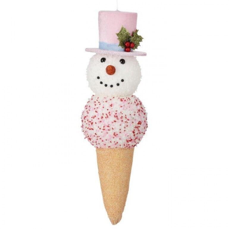 14" Ice Cream Snowman Ornament