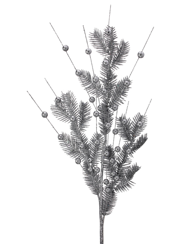 33" Silver Glitter | Spruce Berry Spray