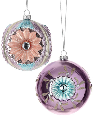 4" Pink and Silver Reflector Ornament
