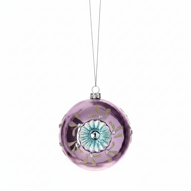 4" Pink and Silver Reflector Ornament