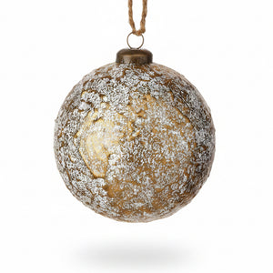 4" Faux Leather Metallic Ball Ornament