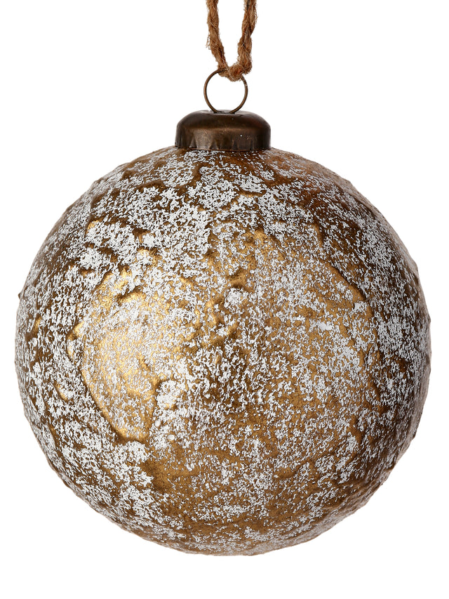 4" Faux Leather Metallic Ball Ornament
