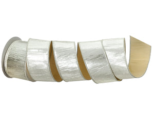 2.5" x 10 Yards Metallic Dupion Ribbon | Champagne or Platinum