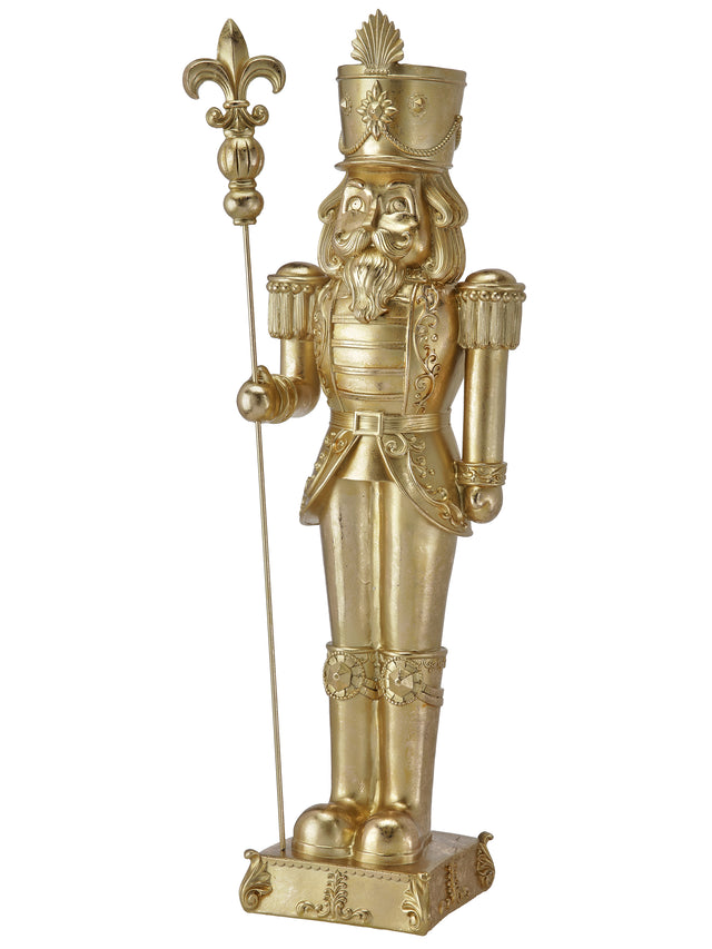 39" Gold & Champagne Resin Gilded Nutcracker