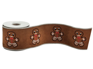 4" x 5 YDS Gingerbread Suede Ribbon