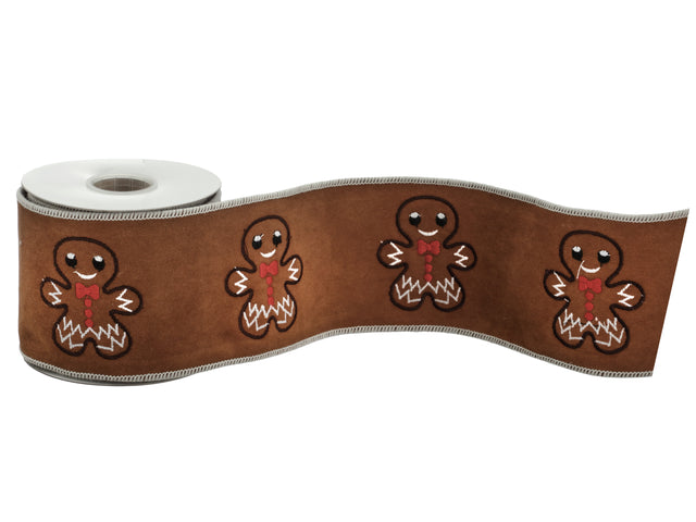 4" x 5 YDS Gingerbread Suede Ribbon