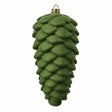 10 inch Flocked Pinecone Ornament Set of 3, Green or Tan