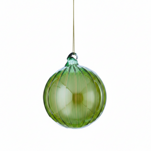 4–6" Green & Brown Glass Opulent Ball or Finial Ornament