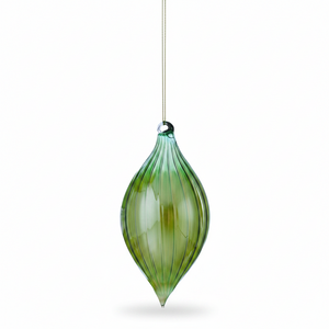 4–6" Green & Brown Glass Opulent Ball or Finial Ornament