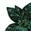 Decorative green flower with gem-like embellishments on a white background