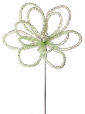 22" Glitter Sugar Petal Loop Flower | Available in Lavender or Mint Green