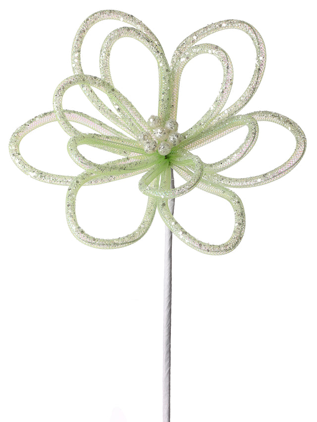 22" Glitter Sugar Petal Loop Flower | Available in Lavender or Mint Green