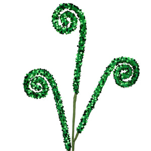29" Glitter Scroll Spray | Available in Green or Red