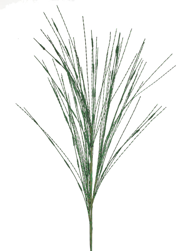 38" Twisted Metallic Grass Spray | Available in White, Green, or Red