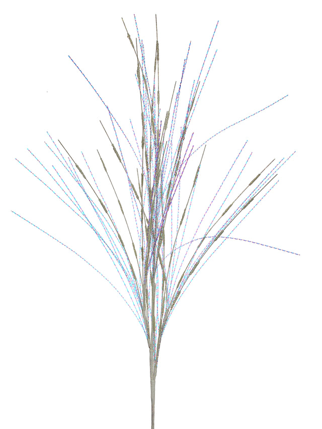 38" Twisted Metallic Grass Spray | Available in White, Green, or Red