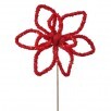 24" Red Sequin Open Petal Poinsettia