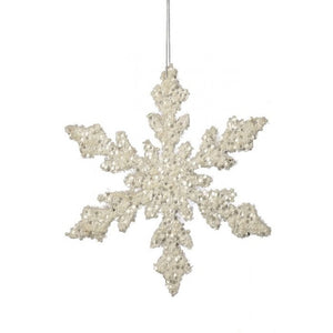 12" White | Platinum Sequin/Pearl Snowflake