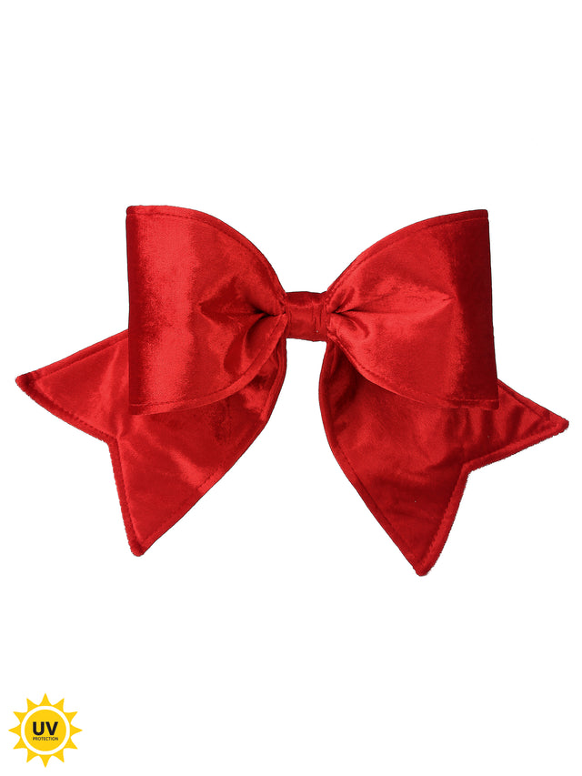 16" Red Outdoor UV Velvet Bow