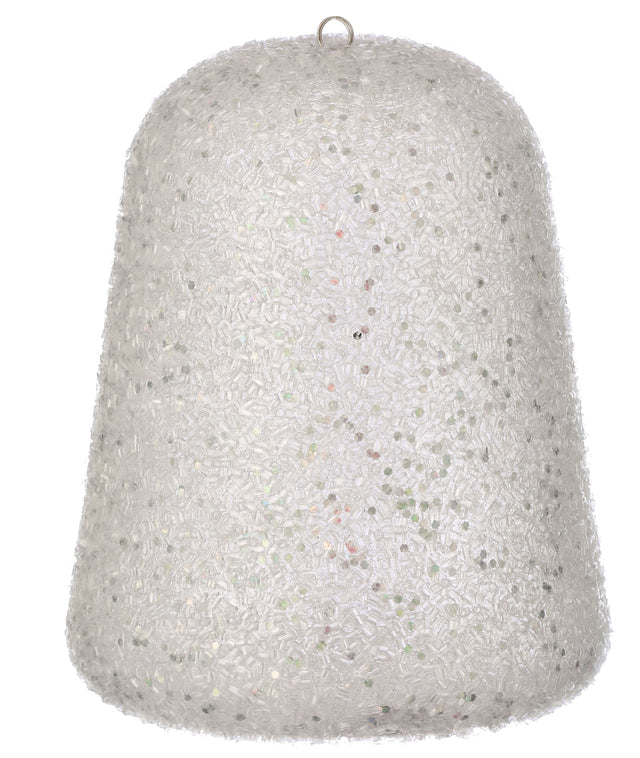 8" Glitter Bead Gum Drop Ornaments | Set of 2 | Pink or Clear Iridescent