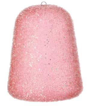 8" Glitter Bead Gum Drop Ornaments | Set of 2 | Pink or Clear Iridescent
