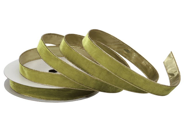 1" x 20 Yards Wired Velvet Ribbon with Metallic Edge | Available in MANY Colors