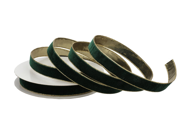 1" x 20 Yards Wired Velvet Ribbon with Metallic Edge | Available in MANY Colors