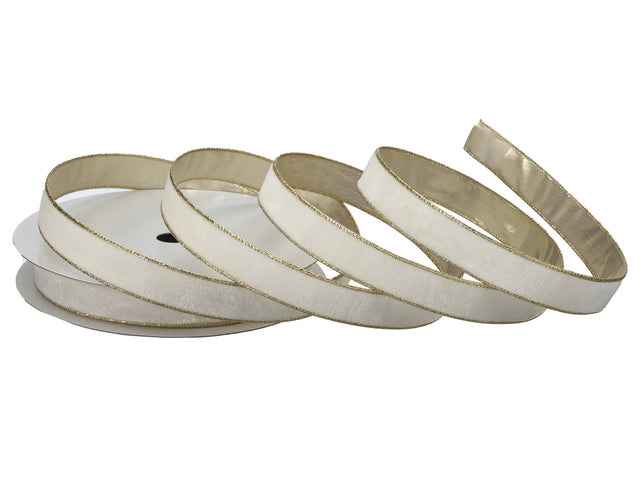 1" x 20 Yards Wired Velvet Ribbon with Metallic Edge | Available in MANY Colors