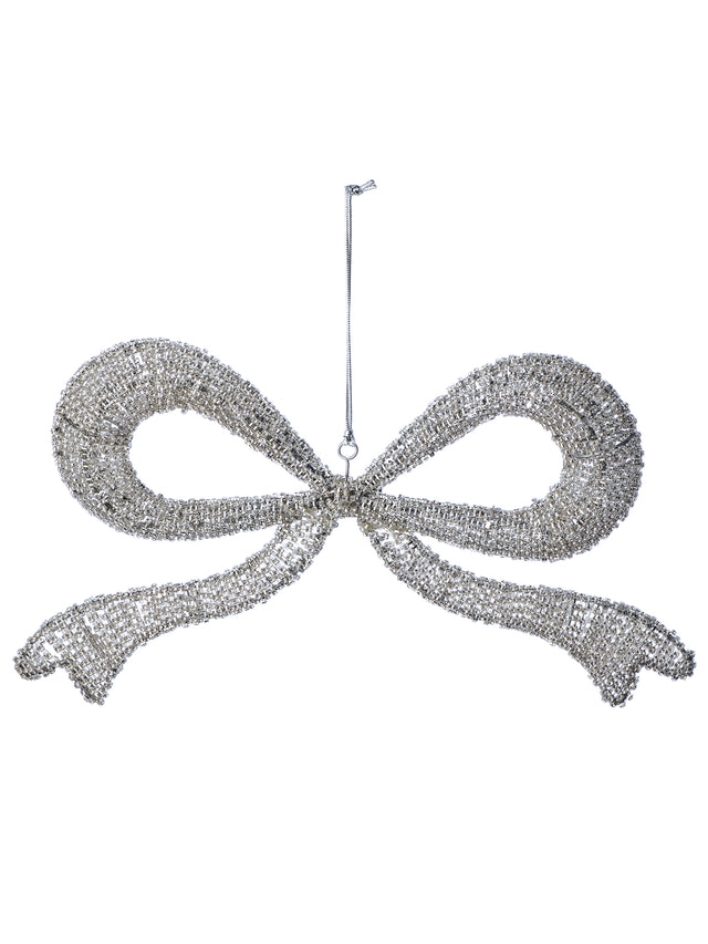 16" Platinum Jewel/Wire Gift Bow