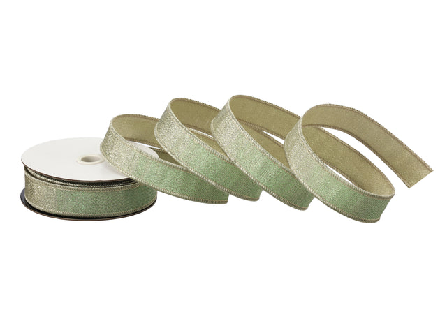 1" x 10 Yards Jacquard Metallic Ribbon | Available in Aqua, Lavender, & Mint Green