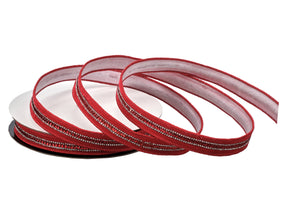 Velvet Jeweled Edge Wired Ribbon, additional view