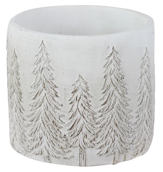 5.25" Whitewash Cement Planter