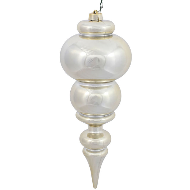 14" Shiny Finial Ornament, Champagne, Burgundy, Red, Midnight Blue, or Green