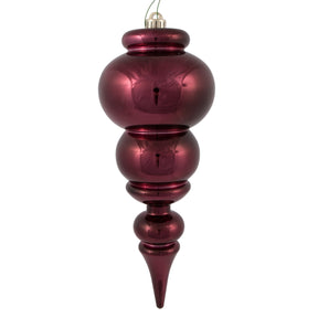 Shiny Finial Ornament, Champagne, Burgundy, Red, Midnight Blue, or, additional view