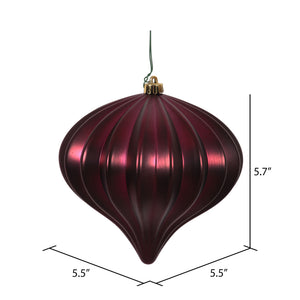 Wine Matte Onion Christmas Ornament 5.7", UV treated, Set of 3