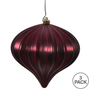 Wine Matte Onion Christmas Ornament 5.7", UV treated, Set of 3