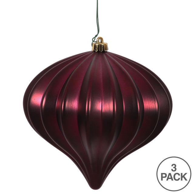 Wine Matte Onion Christmas Ornament 5.7", UV treated, Set of 3