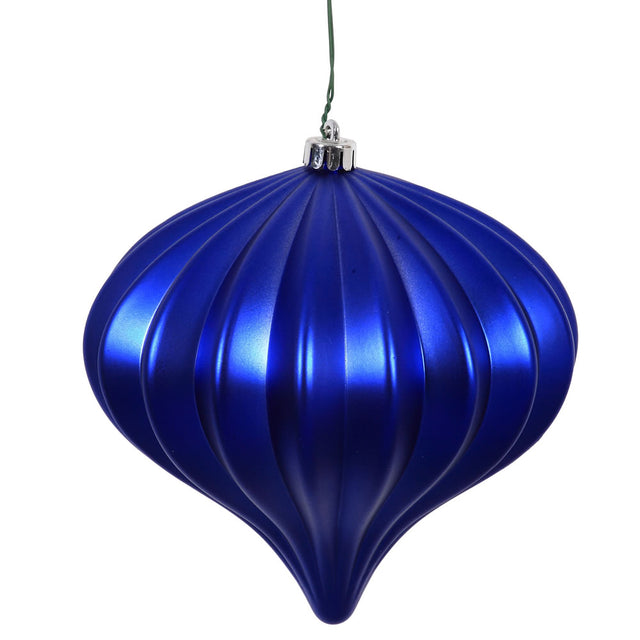 Cobalt Blue Shiny Onion Christmas Ornament 5.7", UV treated, Set of 3