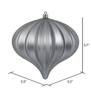 Pewter Matte Onion Christmas Ornament 5.7", UV treated, Set of 3