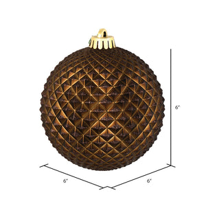 Chocolate Durian Glitter Ball Ornament 6" | 4 Per Bag