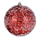 4" Glitter Hail Ball Ornament, 6/Bag