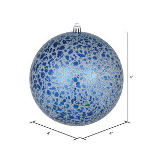 4" Crackle Ball Ornament, 6/Bag