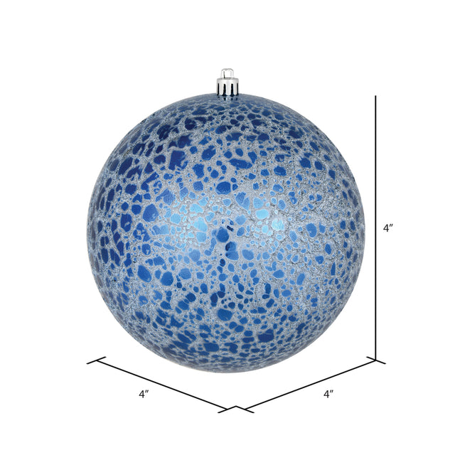 4" Crackle Ball Ornament, 6/Bag