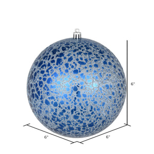 6" Crackle Ball Ornament, 4/Bag