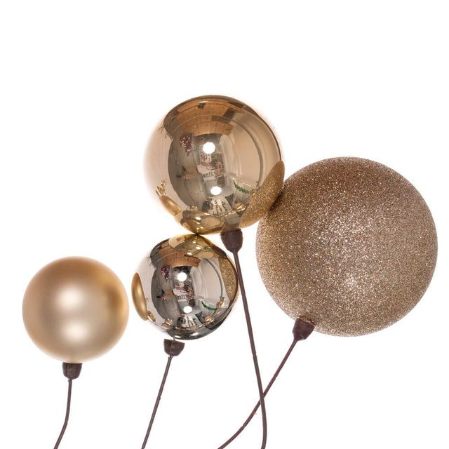 120" Champagne And Rose Assorted Finish Branch Ball Ornament Garland