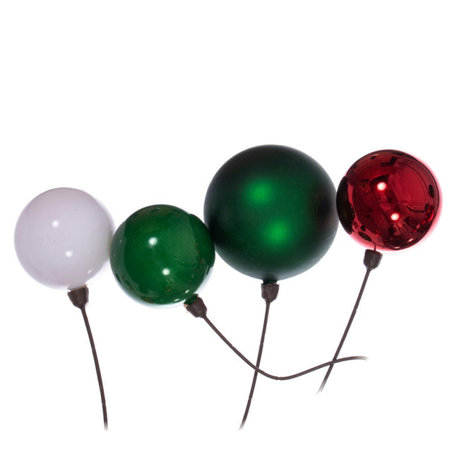 120" White, Red, And Green Assorted Finish Branch Ball Ornament Garland