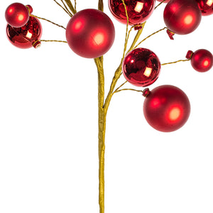 30" Ball Ornament Spray Mocha | Champagne | Red | Green