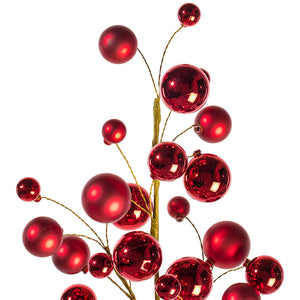 30" Ball Ornament Spray Mocha | Champagne | Red | Green